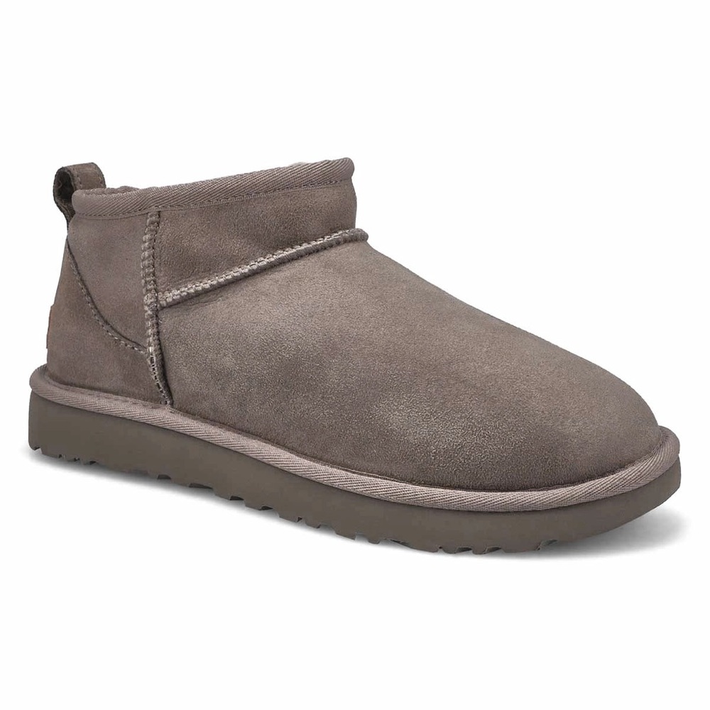 UGG Women's Short Classic Suede Ankle Booties in Taupe